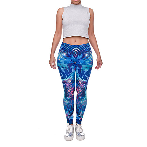 Women's Sports / Yoga Sporty / Basic Legging - Plants, Print Mid Waist Blue One-Size
Women's Sports / Yoga Sporty / Basic Legging - Plants, Print Mid Waist Blue One-Size