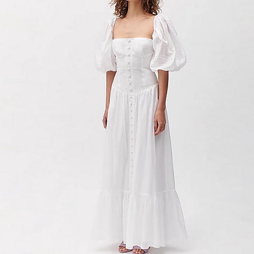 A-Line Scoop Neck Floor Length Cotton Elegant / Vintage Holiday / Prom Dress with Pleats 2020 / Puff / Balloon Sleeve
A-Line Scoop Neck Floor Length Cotton Elegant / Vintage Holiday / Prom Dress with Pleats 2020 / Puff / Balloon Sleeve