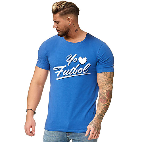 Men's Letter Slim T-shirt - Cotton Daily Weekend Round Neck White / Black / Blue / Red / Short Sleeve
Men's Letter Slim T-shirt - Cotton Daily Weekend Round Neck White / Black / Blue / Red / Short Sleeve