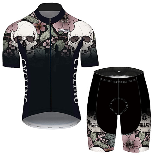 21Grams Men's Short Sleeve Cycling Jersey with Shorts Black / White Skull Floral Botanical Bike Clothing Suit UV Resistant Breathable 3D Pad Quick Dry Reflective Strips Sports Skull Mountain Bike MTB
21Grams Men's Short Sleeve Cycling Jersey with Shorts Black / White Skull Floral Botanical Bike Clothing Suit UV Resistant Breathable 3D Pad Quick Dry Reflective Strips Sports Skull Mountain Bike MTB