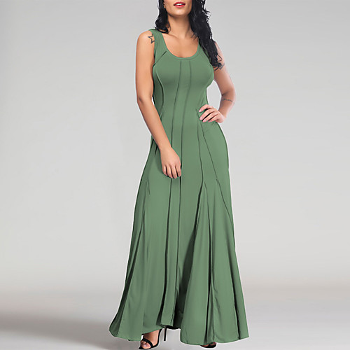 Women's Maxi Sheath Dress - Sleeveless Solid Color U Neck Elegant Black Army Green Orange Royal Blue Gray S M L XL XXL XXXL
Women's Maxi Sheath Dress - Sleeveless Solid Color U Neck Elegant Black Army Green Orange Royal Blue Gray S M L XL XXL XXXL