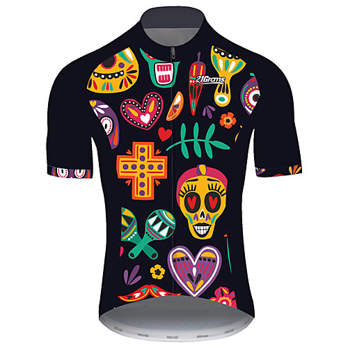 21Grams Men's Short Sleeve Cycling Jersey Black / Blue Heart Geometic Skull Bike Jersey Top Mountain Bike MTB Road Bike Cycling UV Resistant Breathable Quick Dry Sports Clothing Apparel / Stretchy
21Grams Men's Short Sleeve Cycling Jersey Black / Blue Heart Geometic Skull Bike Jersey Top Mountain Bike MTB Road Bike Cycling UV Resistant Breathable Quick Dry Sports Clothing Apparel / Stretchy