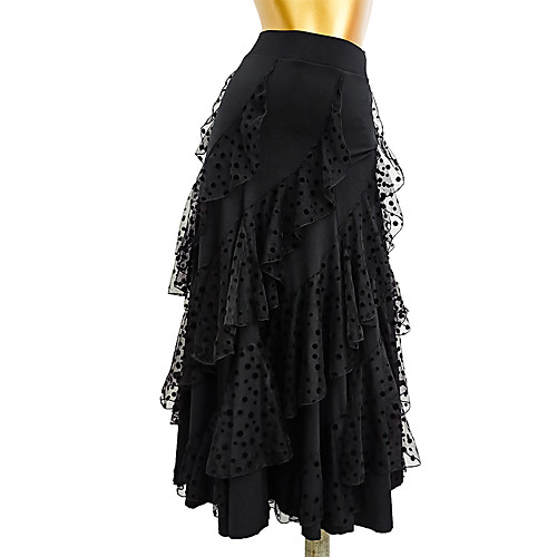 Ballroom Dance Bottoms Women's Performance Crystal Cotton / Mesh Ruffles / Split Joint High Skirts
Ballroom Dance Bottoms Women's Performance Crystal Cotton / Mesh Ruffles / Split Joint High Skirts