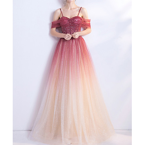 A-Line Spaghetti Strap Floor Length Polyester Sparkle / Red Engagement / Formal Evening Dress with Sequin 2020
A-Line Spaghetti Strap Floor Length Polyester Sparkle / Red Engagement / Formal Evening Dress with Sequin 2020