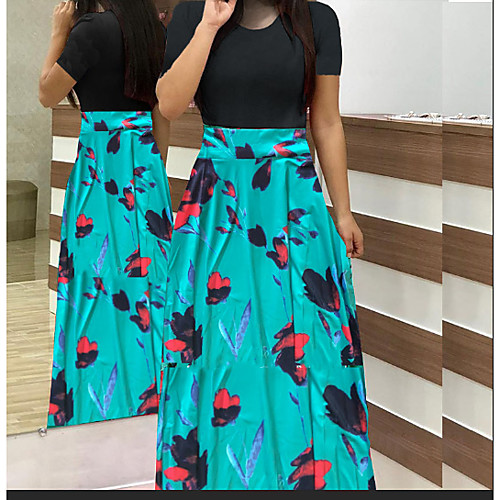 Women's Maxi Blushing Pink Green Dress Casual Going out Swing Floral Print Patchwork Print S M
Women's Maxi Blushing Pink Green Dress Casual Going out Swing Floral Print Patchwork Print S M