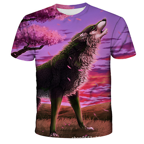 Men's 3D Tie Dye Wolf Print T-shirt Street chic Exaggerated Daily Holiday Round Neck Rainbow / Short Sleeve / Animal
Men's 3D Tie Dye Wolf Print T-shirt Street chic Exaggerated Daily Holiday Round Neck Rainbow / Short Sleeve / Animal
