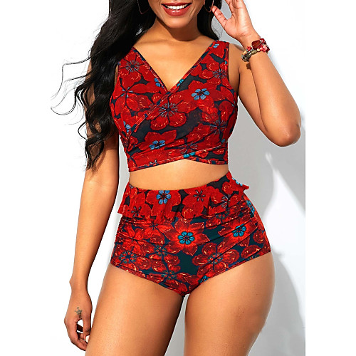 Women's Basic Light Blue Purple Red Halter High Waist Tankini Swimwear Swimsuit - Floral Backless S M L Light Blue
Women's Basic Light Blue Purple Red Halter High Waist Tankini Swimwear Swimsuit - Floral Backless S M L Light Blue