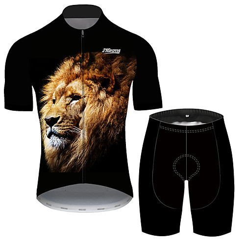 21Grams Men's Short Sleeve Cycling Jersey with Shorts Black / Yellow Animal Lion Bike Clothing Suit UV Resistant Breathable Quick Dry Sweat-wicking Sports Animal Mountain Bike MTB Road Bike Cycling
21Grams Men's Short Sleeve Cycling Jersey with Shorts Black / Yellow Animal Lion Bike Clothing Suit UV Resistant Breathable Quick Dry Sweat-wicking Sports Animal Mountain Bike MTB Road Bike Cycling