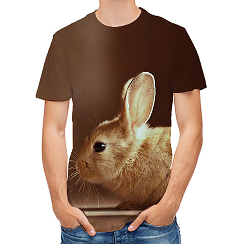 Men's Daily Club Rock / Street chic T-shirt - Color Block / 3D / Animal Rabbit / Fantastic Beasts, Print Brown
Men's Daily Club Rock / Street chic T-shirt - Color Block / 3D / Animal Rabbit / Fantastic Beasts, Print Brown