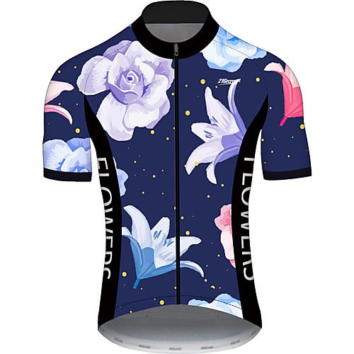 21Grams Men's Short Sleeve Cycling Jersey Blue / White Floral Botanical Bike Jersey Top Mountain Bike MTB Road Bike Cycling UV Resistant Breathable Quick Dry Sports Clothing Apparel / Stretchy
21Grams Men's Short Sleeve Cycling Jersey Blue / White Floral Botanical Bike Jersey Top Mountain Bike MTB Road Bike Cycling UV Resistant Breathable Quick Dry Sports Clothing Apparel / Stretchy