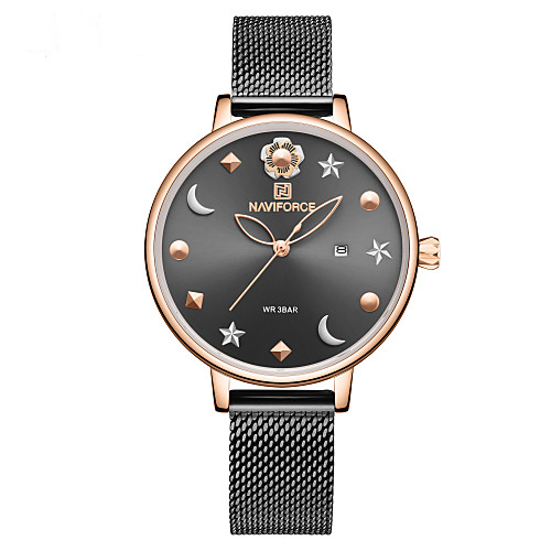 NAVIFORCE Women's Quartz Watches Casual Fashion Black Rose Gold Stainless Steel Japanese Quartz Rose Gold GoldenWhite Black Water Resistant / Waterproof Calendar / date / day New Design 30 m 1 pc
NAVIFORCE Women's Quartz Watches Casual Fashion Black Rose Gold Stainless Steel Japanese Quartz Rose Gold GoldenWhite Black Water Resistant / Waterproof Calendar / date / day New Design 30 m 1 pc