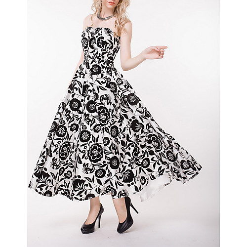 A-Line Strapless Ankle Length Polyester Floral / Black Wedding Guest / Prom Dress with Pattern / Print 2020
A-Line Strapless Ankle Length Polyester Floral / Black Wedding Guest / Prom Dress with Pattern / Print 2020