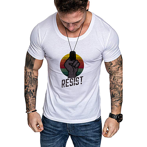 Men's Daily Sports Business / Basic T-shirt - Rainbow / Letter Black & White, Print Yellow
Men's Daily Sports Business / Basic T-shirt - Rainbow / Letter Black & White, Print Yellow
