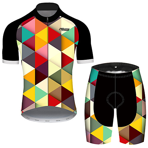 21Grams Men's Short Sleeve Cycling Jersey with Shorts Black / Yellow Plaid / Checkered Geometic Bike Clothing Suit UV Resistant Breathable Quick Dry Sweat-wicking Sports Plaid / Checkered Mountain
21Grams Men's Short Sleeve Cycling Jersey with Shorts Black / Yellow Plaid / Checkered Geometic Bike Clothing Suit UV Resistant Breathable Quick Dry Sweat-wicking Sports Plaid / Checkered Mountain