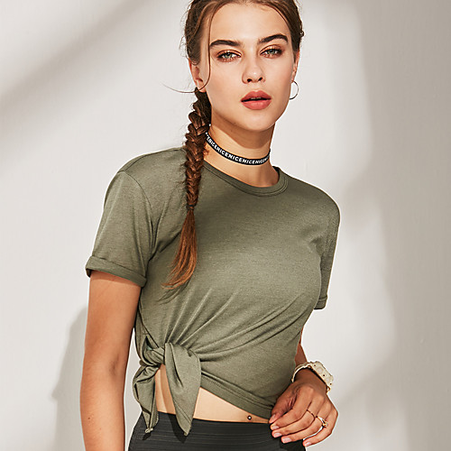 Women's Yoga Top Split Solid Color Black Green Gray Elastane Yoga Running Fitness Tee / T-shirt Short Sleeve Sport Activewear Breathable Quick Dry Comfortable Stretchy
Women's Yoga Top Split Solid Color Black Green Gray Elastane Yoga Running Fitness Tee / T-shirt Short Sleeve Sport Activewear Breathable Quick Dry Comfortable Stretchy