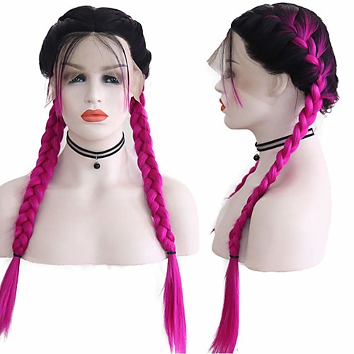 Synthetic Lace Front Wig Box Braids Middle Part with Baby Hair Lace Front Wig Long Black / Rose Red Synthetic Hair 18-26 inch Women's Soft Adjustable Party Rose Pink Ombre
Synthetic Lace Front Wig Box Braids Middle Part with Baby Hair Lace Front Wig Long Black / Rose Red Synthetic Hair 18-26 inch Women's Soft Adjustable Party Rose Pink Ombre