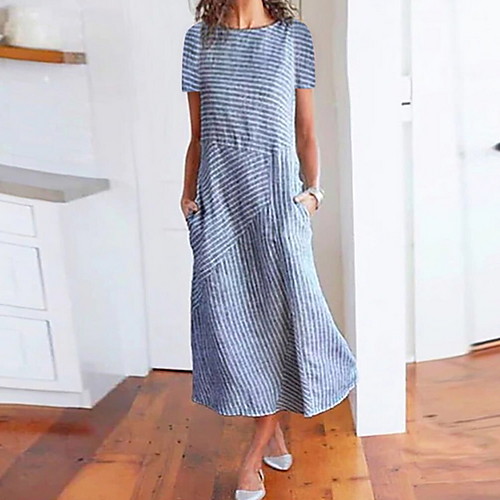 Women's A-Line Dress Maxi long Dress - Short Sleeves Solid Color Summer Work 2020 Blue Red Khaki S M L XL XXL XXXL
Women's A-Line Dress Maxi long Dress - Short Sleeves Solid Color Summer Work 2020 Blue Red Khaki S M L XL XXL XXXL
