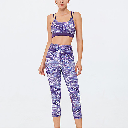 Women's 2pcs Tracksuit Yoga Suit Patchwork 3D Print Purple Mesh Yoga Running Fitness Tights Leggings Bra Top Sleeveless Sport Activewear Breathable Moisture Wicking Butt Lift Tummy Control Stretchy
Women's 2pcs Tracksuit Yoga Suit Patchwork 3D Print Purple Mesh Yoga Running Fitness Tights Leggings Bra Top Sleeveless Sport Activewear Breathable Moisture Wicking Butt Lift Tummy Control Stretchy