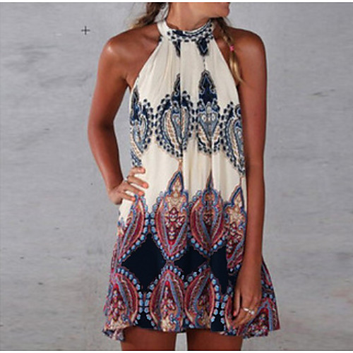Women's Skater Dress - Sleeveless Print Summer Halter Neck Boho Beach 2020 White S M L XL XXL
Women's Skater Dress - Sleeveless Print Summer Halter Neck Boho Beach 2020 White S M L XL XXL