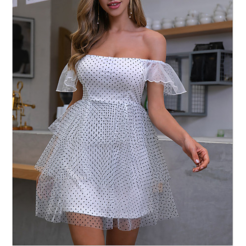 Women's 2020 White Dress Elegant Summer Daily Beach A Line Polka Dot Flare Cuff Sleeve Layered Ruffle S M
Women's 2020 White Dress Elegant Summer Daily Beach A Line Polka Dot Flare Cuff Sleeve Layered Ruffle S M