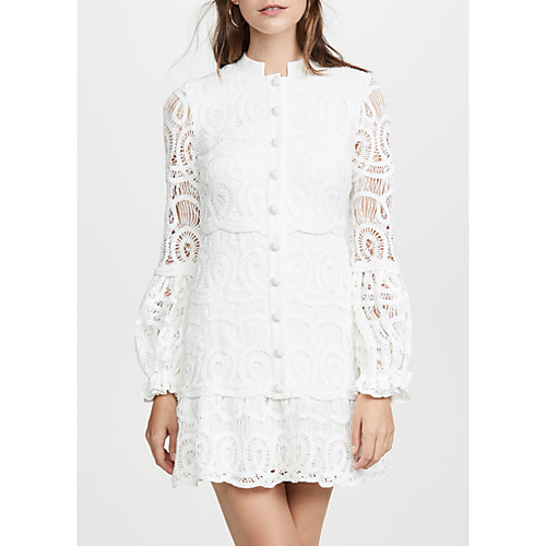 Sheath / Column Jewel Neck Short / Mini Lace Cut Out / White Party Wear / Cocktail Party Dress with Lace Insert 2020
Sheath / Column Jewel Neck Short / Mini Lace Cut Out / White Party Wear / Cocktail Party Dress with Lace Insert 2020