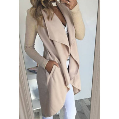 Women's Daily Long Coat, Solid Colored Notch Lapel Long Sleeve Polyester Black / Beige / Gray
Women's Daily Long Coat, Solid Colored Notch Lapel Long Sleeve Polyester Black / Beige / Gray