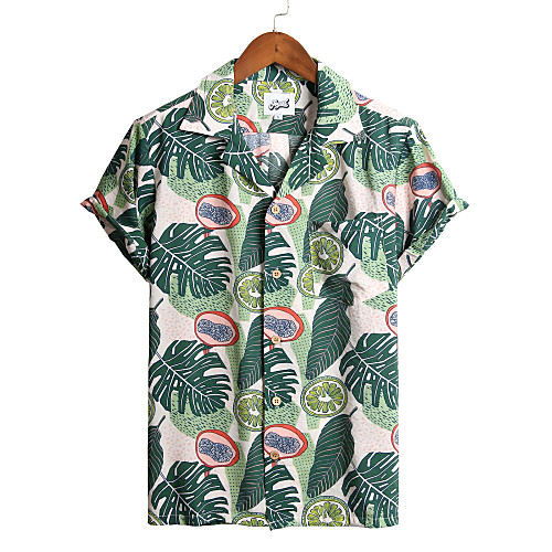 Men's Floral Shirt - Cotton Tropical Hawaiian Holiday Beach Classic Collar Light Green / Short Sleeve / Button Down Collar
Men's Floral Shirt - Cotton Tropical Hawaiian Holiday Beach Classic Collar Light Green / Short Sleeve / Button Down Collar