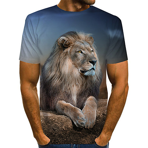 Men's Daily Basic T-shirt - 3D Print Blue 
Men's Daily Basic T-shirt - 3D Print Blue