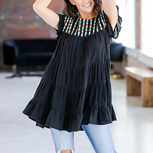 Women's Geometric Blouse Round Neck Daily Summer White Black Red S M L XL 2XL
Women's Geometric Blouse Round Neck Daily Summer White Black Red S M L XL 2XL