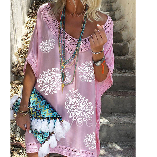 Women's A-Line Dress Knee Length Dress - Half Sleeve Geometric Summer Casual 2020 White Yellow Blushing Pink S M L XL XXL XXXL
Women's A-Line Dress Knee Length Dress - Half Sleeve Geometric Summer Casual 2020 White Yellow Blushing Pink S M L XL XXL XXXL