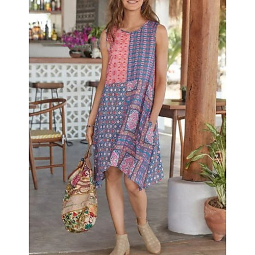 Women's Knee Length Dress A-Line Dress - Sleeveless Print Summer Casual 2020 Wine Purple Yellow Blushing Pink Green S M L XL XXL XXXL XXXXL XXXXXL
Women's Knee Length Dress A-Line Dress - Sleeveless Print Summer Casual 2020 Wine Purple Yellow Blushing Pink Green S M L XL XXL XXXL XXXXL XXXXXL