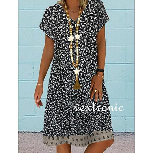 Women's Shift Dress - Short Sleeves Floral Summer Elegant 2020 Black Blushing Pink Silver S M L XL XXL XXXL XXXXL XXXXXL
Women's Shift Dress - Short Sleeves Floral Summer Elegant 2020 Black Blushing Pink Silver S M L XL XXL XXXL XXXXL XXXXXL