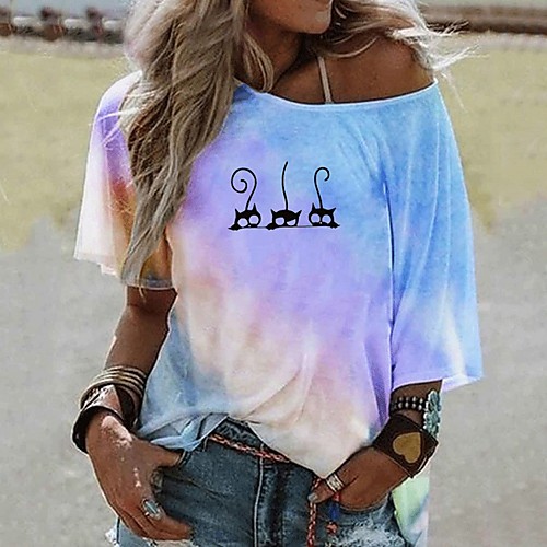 Women's Animal T-shirt Round Neck Daily Summer Purple Yellow Blushing Pink Light Blue S M L XL 2XL 3XL
Women's Animal T-shirt Round Neck Daily Summer Purple Yellow Blushing Pink Light Blue S M L XL 2XL 3XL
