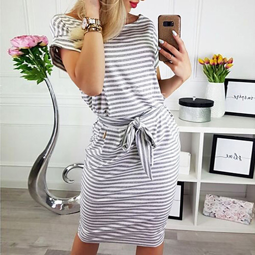 Women's A-Line Dress Dress - Short Sleeves Striped Patchwork Summer Fall Vintage Sexy Daily Going out 2020 Black Gray S M L XL XXL XXXL
Women's A-Line Dress Dress - Short Sleeves Striped Patchwork Summer Fall Vintage Sexy Daily Going out 2020 Black Gray S M L XL XXL XXXL