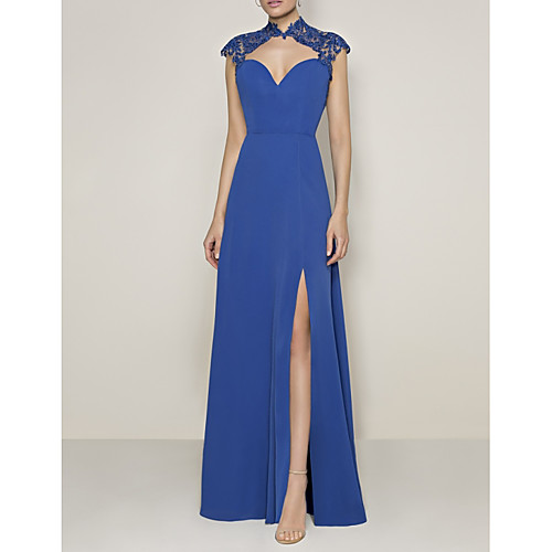 A-Line V Neck Floor Length Chiffon / Lace Sleeveless Elegant / Sexy Mother of the Bride Dress with Appliques / Split Front Mother's Day 2020
A-Line V Neck Floor Length Chiffon / Lace Sleeveless Elegant / Sexy Mother of the Bride Dress with Appliques / Split Front Mother's Day 2020