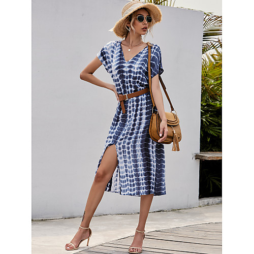 Women's Sheath Dress Midi Dress - Short Sleeves Color Block Summer Elegant Street chic Holiday Going out 2020 White S M L XL
Women's Sheath Dress Midi Dress - Short Sleeves Color Block Summer Elegant Street chic Holiday Going out 2020 White S M L XL