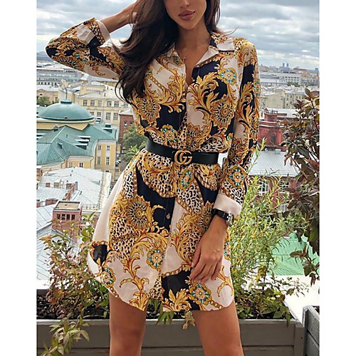 Women's Sheath Dress - Long Sleeve Geometric Leopard Summer Elegant 2020 Yellow S M L XL
Women's Sheath Dress - Long Sleeve Geometric Leopard Summer Elegant 2020 Yellow S M L XL