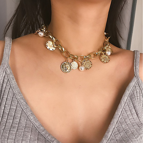 Women's Statement Necklace Chrome Gold Silver 50 cm Necklace Jewelry For Daily
Women's Statement Necklace Chrome Gold Silver 50 cm Necklace Jewelry For Daily