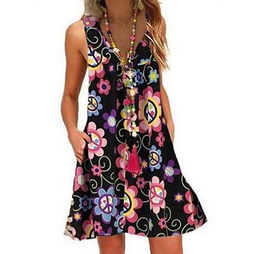 Women's A Line Dress - Sleeveless Floral Summer V Neck Elegant Loose 2020 White Black Navy Blue S M L XL XXL XXXL XXXXL XXXXXL
Women's A Line Dress - Sleeveless Floral Summer V Neck Elegant Loose 2020 White Black Navy Blue S M L XL XXL XXXL XXXXL XXXXXL