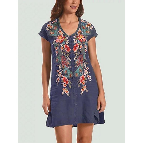Women's A-Line Dress Knee Length Dress - Short Sleeves Floral Summer Street chic 2020 Blushing Pink Green Brown Navy Blue Gray S M L XL XXL XXXL XXXXL XXXXXL
Women's A-Line Dress Knee Length Dress - Short Sleeves Floral Summer Street chic 2020 Blushing Pink Green Brown Navy Blue Gray S M L XL XXL XXXL XXXXL XXXXXL