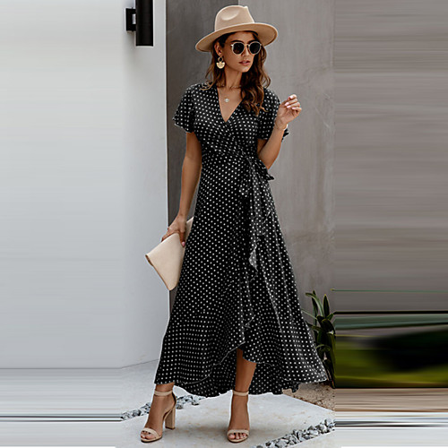 Women's Chiffon Short Sleeves Polka Dot Summer Sexy 2020 White Black S M L XL
Women's Chiffon Short Sleeves Polka Dot Summer Sexy 2020 White Black S M L XL