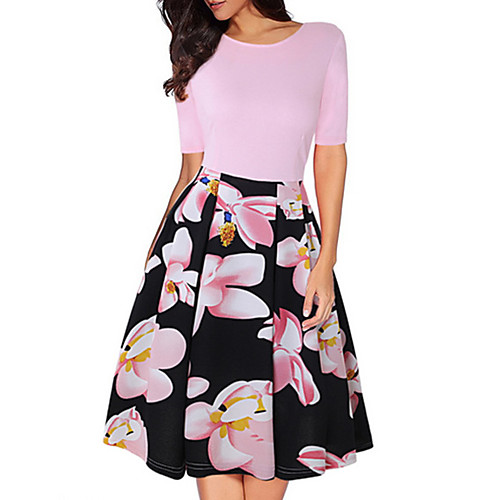Women's A Line Dress - Half Sleeve Floral Summer Work 2020 Black Blue Blushing Pink Green Navy Blue S M L XL XXL
Women's A Line Dress - Half Sleeve Floral Summer Work 2020 Black Blue Blushing Pink Green Navy Blue S M L XL XXL