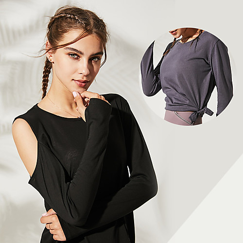Women's Yoga Top Cut Out Thumbhole Solid Color Black Brown Cotton Yoga Running Fitness Tee / T-shirt Long Sleeve Sport Activewear Breathable Quick Dry Comfortable Stretchy
Women's Yoga Top Cut Out Thumbhole Solid Color Black Brown Cotton Yoga Running Fitness Tee / T-shirt Long Sleeve Sport Activewear Breathable Quick Dry Comfortable Stretchy