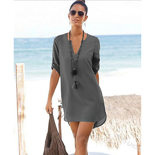 Women's A Line Dress - 3/4 Length Sleeve Solid Color Summer Elegant 2020 Black Blue Purple Khaki Gray S M L XL XXL
Women's A Line Dress - 3/4 Length Sleeve Solid Color Summer Elegant 2020 Black Blue Purple Khaki Gray S M L XL XXL
