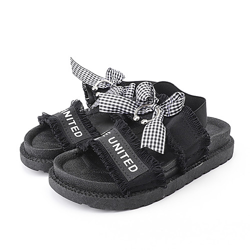 Women's Sandals Summer Flat Heel Open Toe Casual Daily Outdoor Bowknot Slogan Canvas White / Black
Women's Sandals Summer Flat Heel Open Toe Casual Daily Outdoor Bowknot Slogan Canvas White / Black
