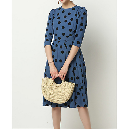 Women's Chiffon Dress - Half Sleeve Polka Dot Summer Elegant 2020 Black Blue S M L XL XXL
Women's Chiffon Dress - Half Sleeve Polka Dot Summer Elegant 2020 Black Blue S M L XL XXL