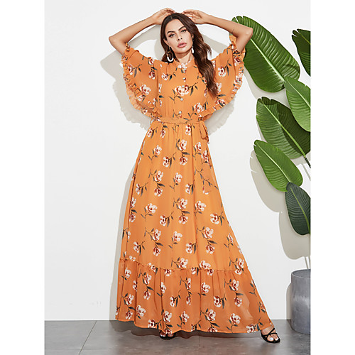 Women's A-Line Dress Short Sleeves Floral Ruffle Patchwork Summer Elegant Boho Daily Going out Flare Cuff Sleeve 2020 Yellow M L XL XXL
Women's A-Line Dress Short Sleeves Floral Ruffle Patchwork Summer Elegant Boho Daily Going out Flare Cuff Sleeve 2020 Yellow M L XL XXL