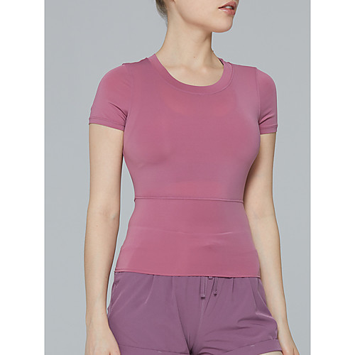 Women's Yoga Top Solid Color Black Red Gray Elastane Yoga Running Fitness Tee / T-shirt Short Sleeve Sport Activewear Breathable Quick Dry Comfortable Stretchy
Women's Yoga Top Solid Color Black Red Gray Elastane Yoga Running Fitness Tee / T-shirt Short Sleeve Sport Activewear Breathable Quick Dry Comfortable Stretchy