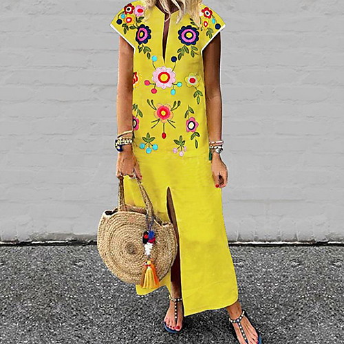 Women's Maxi Shift Dress - Short Sleeves Geometric Summer V Neck Work 2020 White Black Yellow Light Blue S M L XL XXL XXXL XXXXL XXXXXL
Women's Maxi Shift Dress - Short Sleeves Geometric Summer V Neck Work 2020 White Black Yellow Light Blue S M L XL XXL XXXL XXXXL XXXXXL