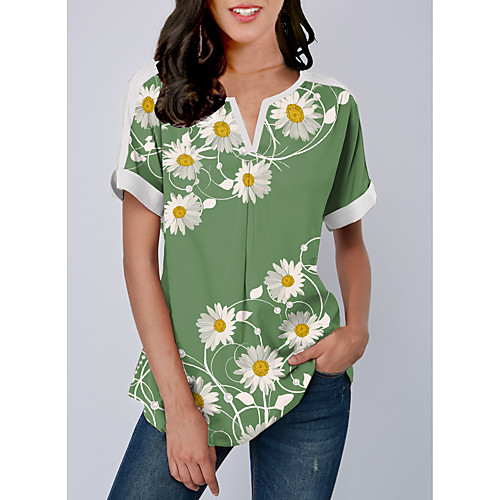 Women's Floral Graphic Daisy Blouse - Print Round Neck Basic Daily Green M L XL 2XL 3XL
Women's Floral Graphic Daisy Blouse - Print Round Neck Basic Daily Green M L XL 2XL 3XL